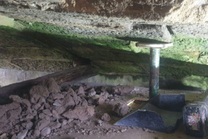 Condition of the barrel over the removed concrete infill at Calderdale Bridge