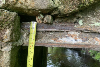 The corroded wrought iron beams in the Calderdale bridge