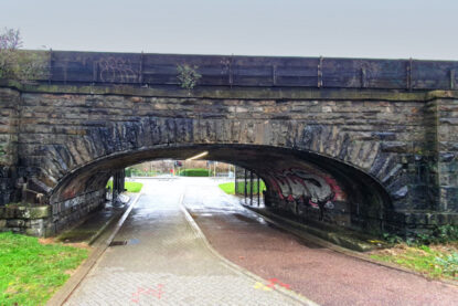 Masonry reinforcement to repair and strengthen the railway bridge