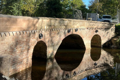 Three span historic bridge after repair and strengthening is complete