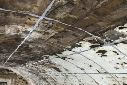 The cementitious mortar applied to the vault strengthening project in London