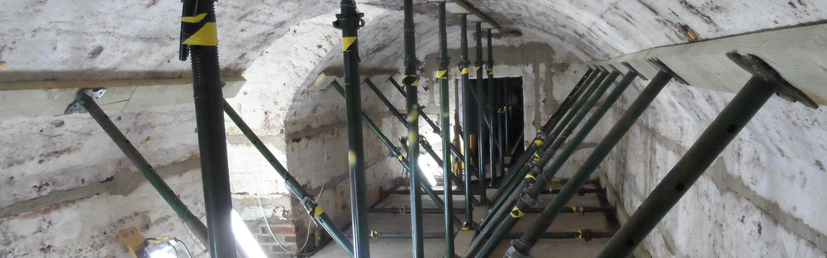 London basement propping for a cellar and vault strengthening system
