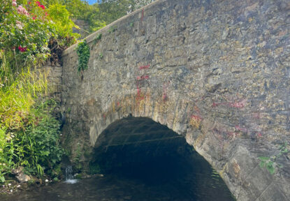 Washed mortar in the arch barrel with extensive water ingress