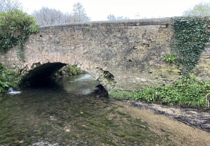 Water ingress repair to this rural UK masonry bridge in Somerset.