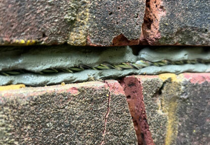 The Helibar repair during this masonry bridge restoration and strengthening
